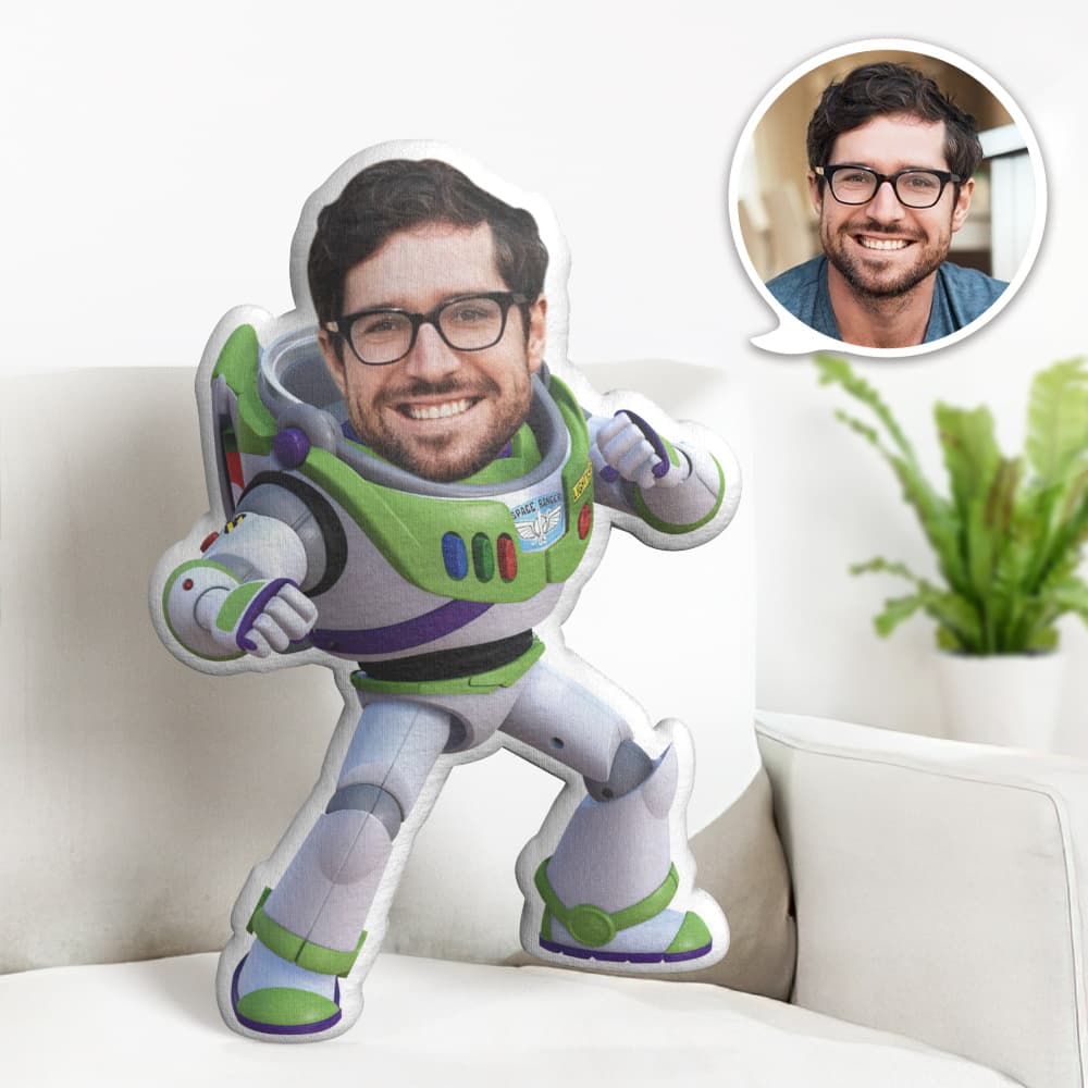 Oreiller De Visage Personnalisé Oreiller Photo Personnalisé Buzz Lightyear Fighting Minime Oreiller Cadeaux Pour Lui - MiniMe Pillow