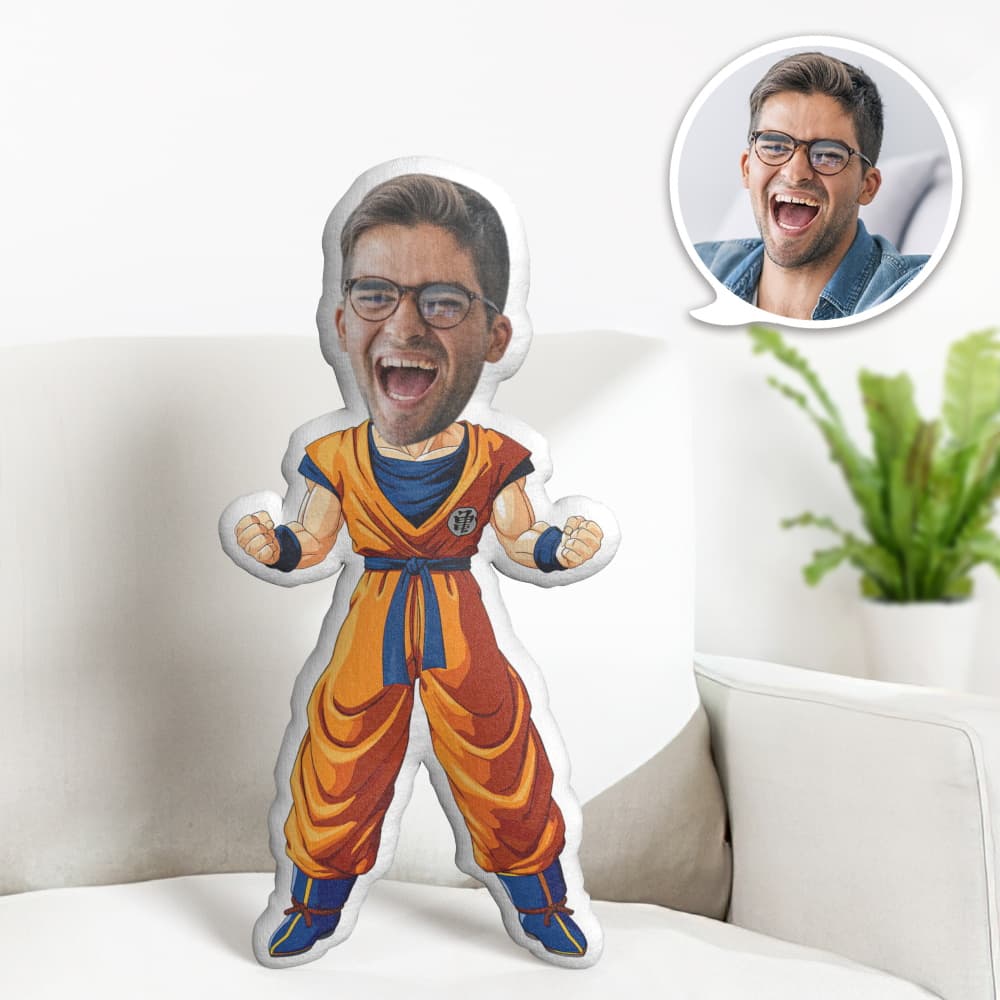 Oreiller De Visage Personnalisé Oreiller Photo Personnalisé Oreiller Goku Minime Cadeaux Pour Lui - MiniMe Pillow