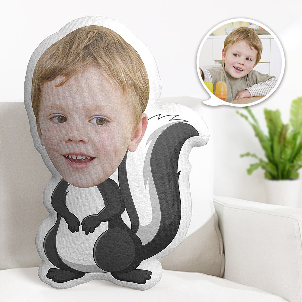 Oreiller Visage Personnalisé Oreiller Photo Personnalisé Écureuil Noir Oreiller Minime Cadeaux Pour Enfants - MiniMe Pillow