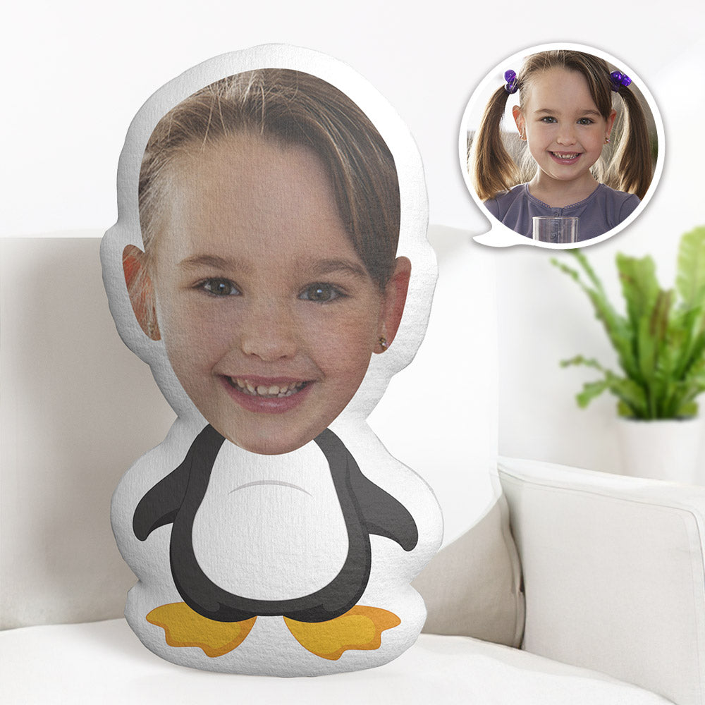 Oreiller Visage Personnalisé Oreiller Photo Personnalisé Pingouin Oreiller Minime Cadeaux Pour Enfants - MiniMe Pillow