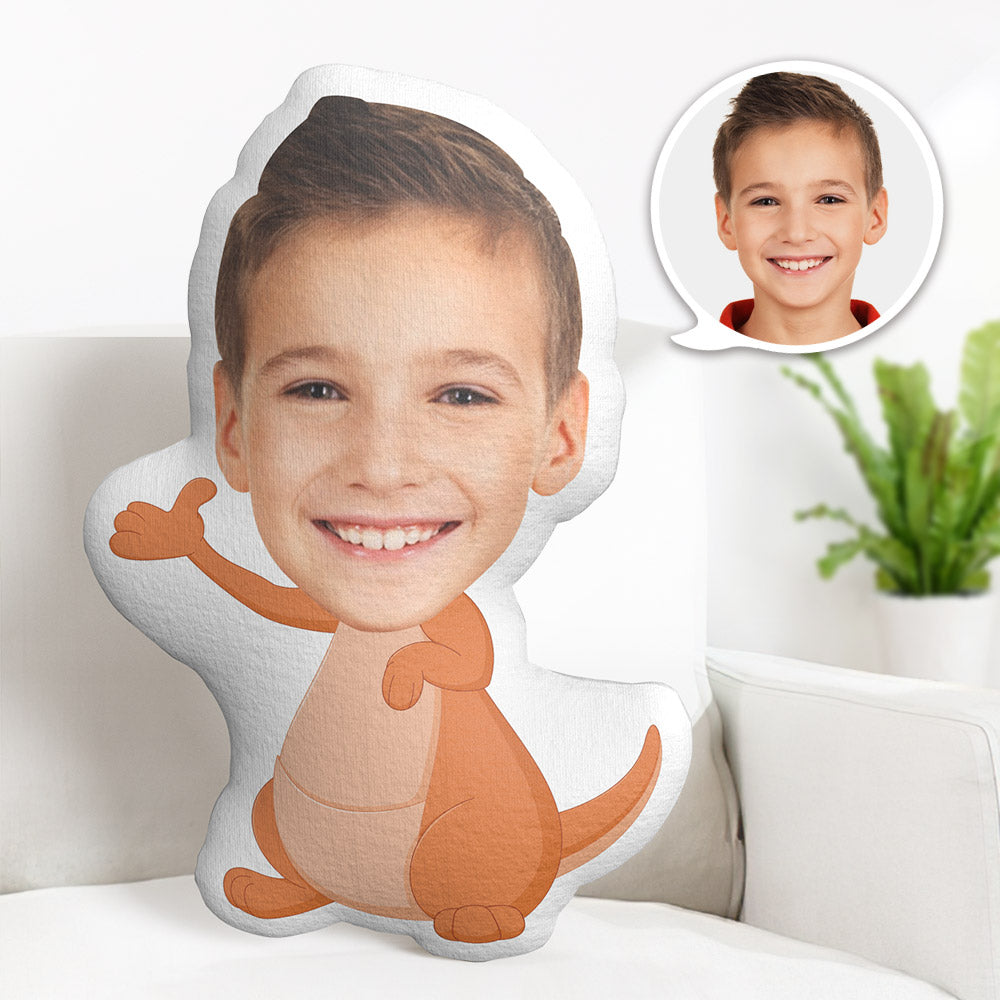 Oreiller De Visage Personnalisé Oreiller Photo Personnalisé Hello Orange Dinosaur Minime Oreiller Cadeaux Pour Les Enfants - MiniMe Pillow