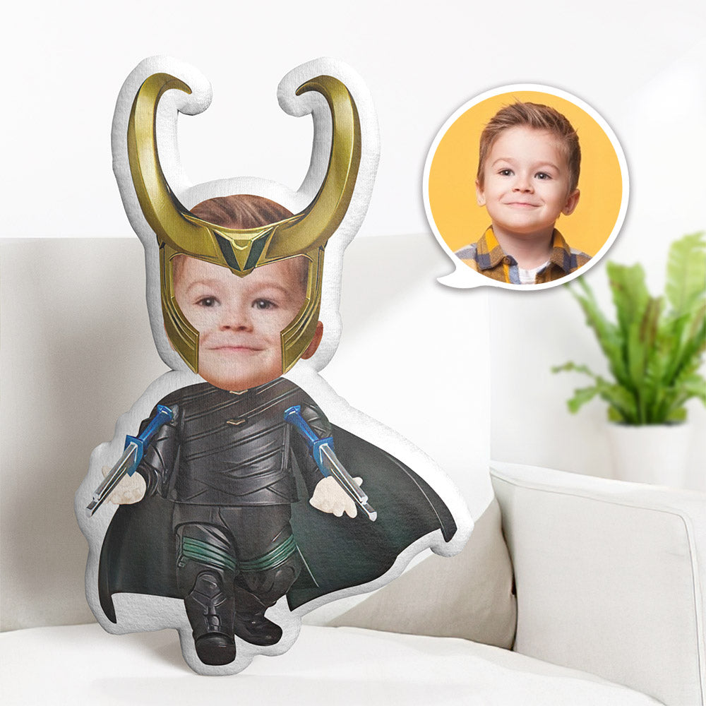 Oreiller Visage Personnalisé Oreiller Photo Personnalisé Oreiller Loki Minime Cadeaux Pour Enfants - MiniMe Pillow