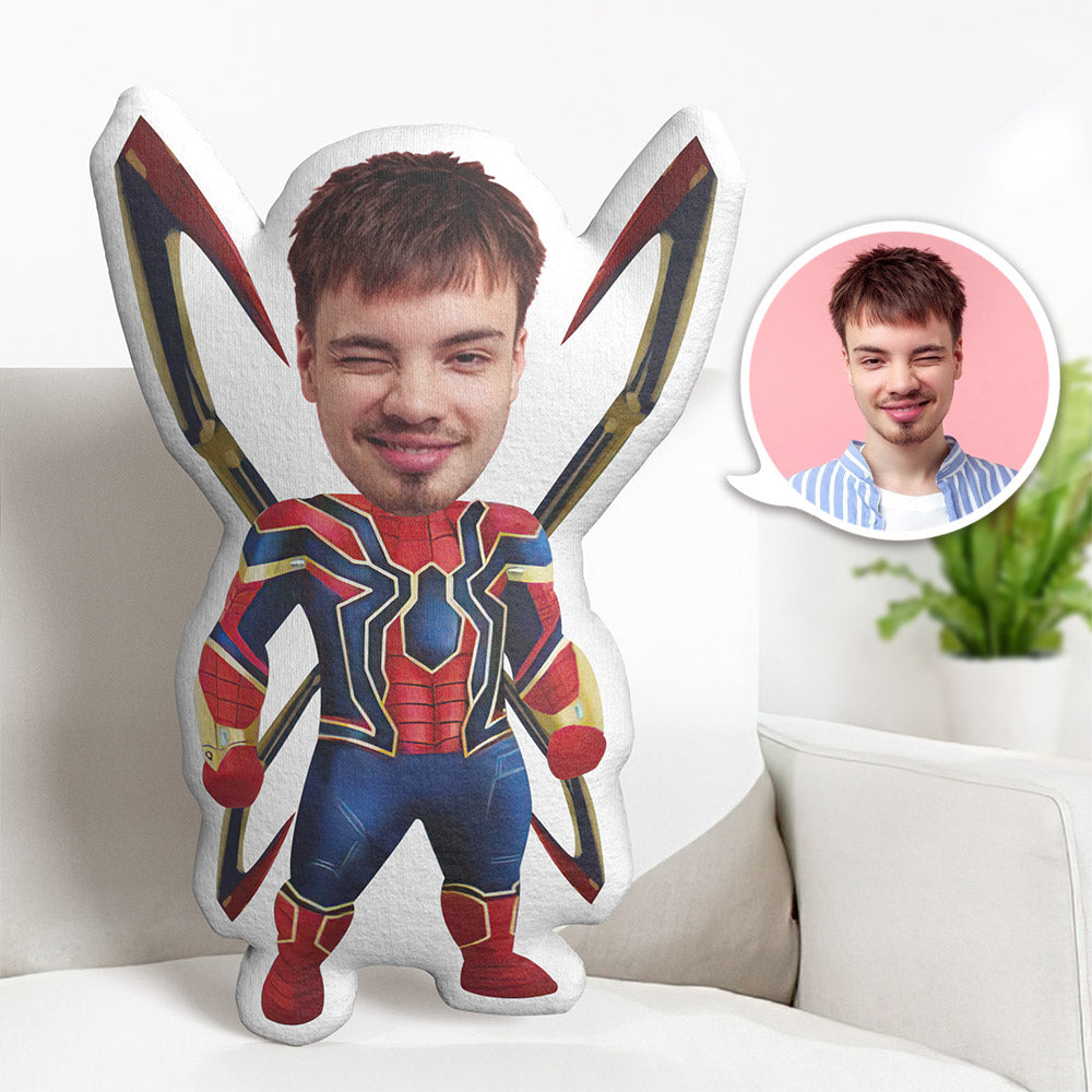 Oreiller De Visage Personnalisé Oreiller Photo Personnalisé Jambe D'araignée Spider-man Minime Oreiller Cadeaux Pour Lui - MiniMe Pillow