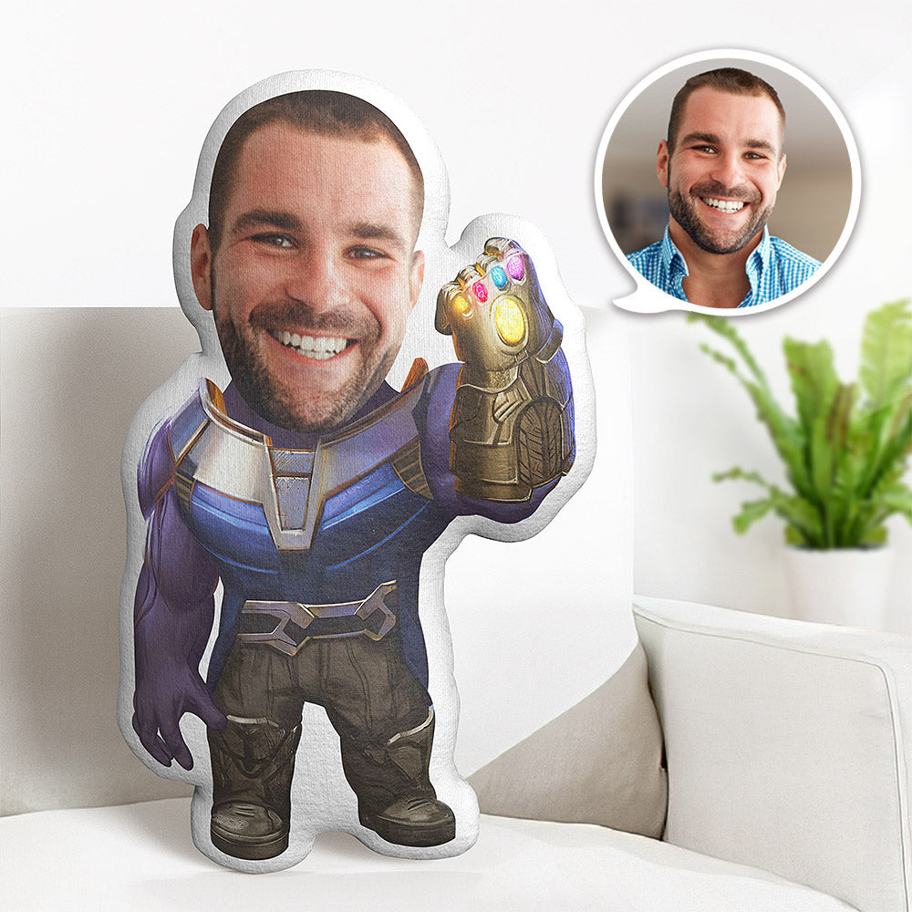 Oreiller Visage Personnalisé Oreiller Photo Personnalisé Thanos Porter Des Gants Oreiller Minime Cadeaux Pour Lui - MiniMe Pillow