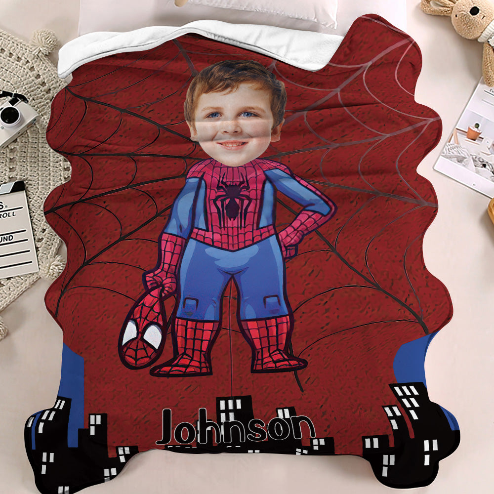 Couverture de visage personnalisée Couverture personnalisée avec photo et texte Couverture de minime Spiderman Meilleur cadeau pour lui
