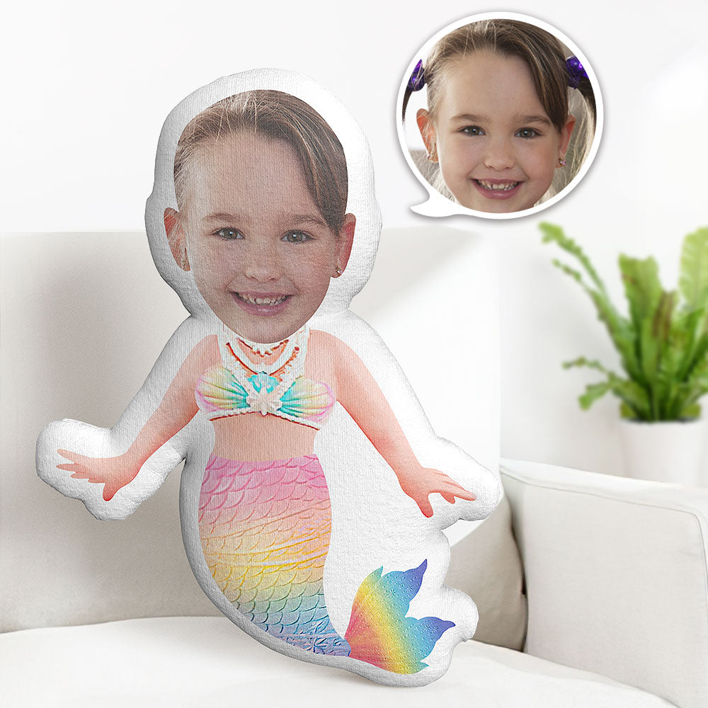 Sirène Personnalisée Minime Oreiller Visage Oreiller Personnalisé Sirène Oreiller Personnalisé Oreiller Photo Oreiller Poupée - MiniMe Pillow
