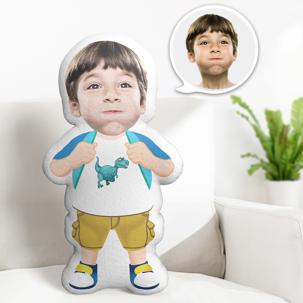 Oreiller De Visage Personnalisé Haut De Dinosaure Coussin Minime Visage Personnalisé Poupée Minime Personnalisée - MiniMe Pillow