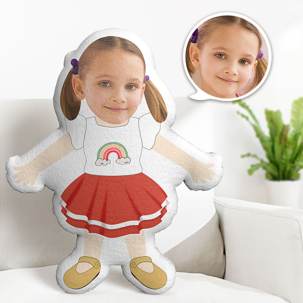 Robe Arc-en-ciel Personnalisée Minime Oreiller Visage Oreiller Personnalisé Robe De Princesse Oreiller Personnalisé Oreiller Photo Oreiller Costume Oreiller Poupée Meilleur Cadeau Pour Elle - MiniMe Pillow