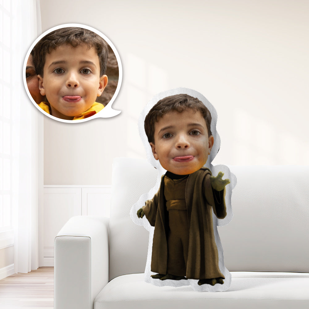 Cadeaux Star Wars Oreiller De Visage Personnalisé Cadeaux D'oreiller Yoda Minime Personnalisés - MiniMe Pillow
