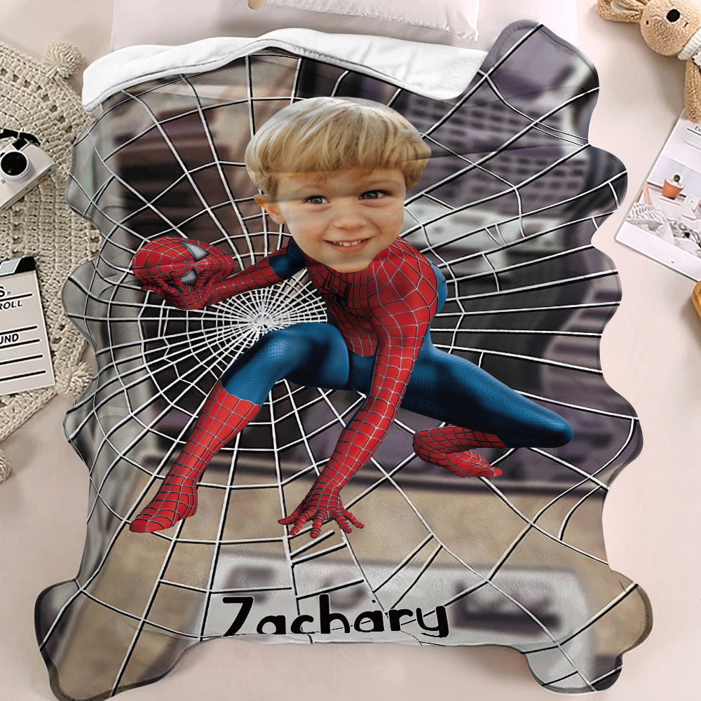 Couverture de visage personnalisée Couverture personnalisée avec photo et texte Couverture de minime Super Spider-Man Meilleur cadeau pour lui
