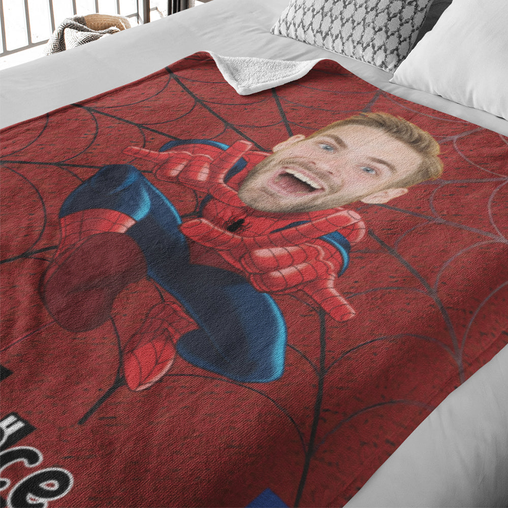 Couverture Personnalisée Avec Photo De Visage Couverture Personnalisée Avec Photo Et Texte Couverture Minime Spiderman Un Cadeau Cool Unique