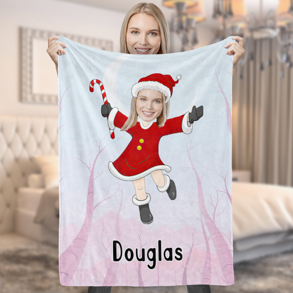 Couverture Personnalisée Avec Photo De Visage Couverture Personnalisée Avec Photo Et Texte Minime Magical Santa Blanket Un Cadeau Unique Et Cool - MiniMe Pillow