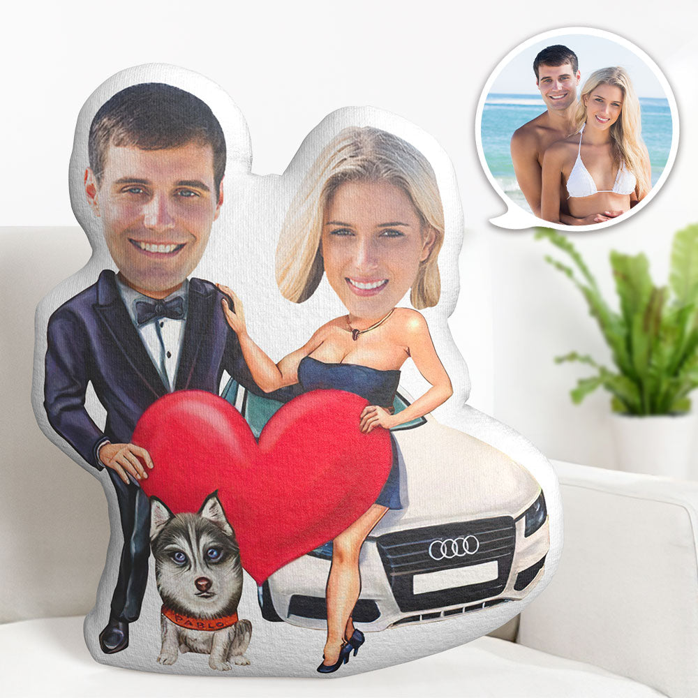 Cadeau De La Saint-valentin Oreiller Photo Personnalisé Oreiller Visage Personnalisé Oreiller Couple Personnalisé Oreiller Famille Heureuse - MiniMe Pillow