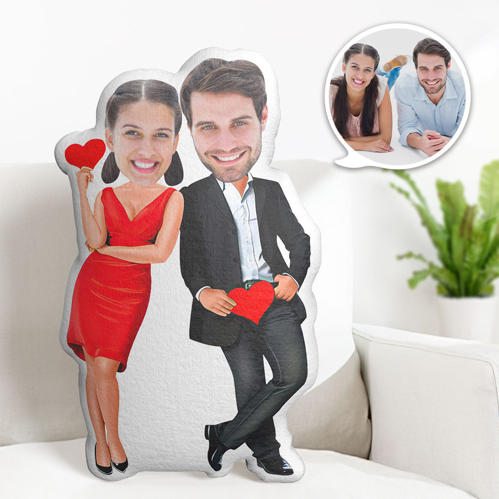 Cadeau De La Saint-valentin Oreiller Photo Personnalisé Oreiller De Visage Personnalisé Oreiller De Couple Personnalisé Oreiller D'amour Véritable - MiniMe Pillow