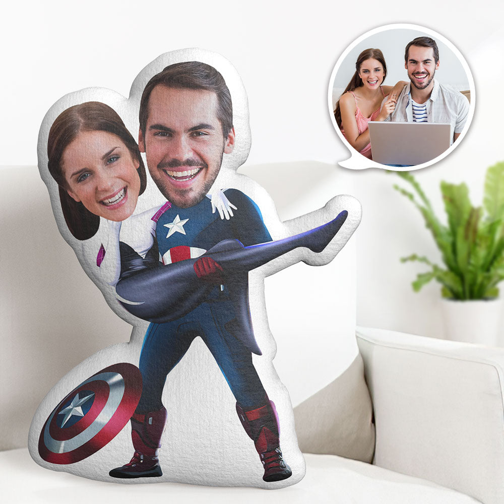 Cadeaux De La Saint-valentin Oreiller De Super-héros Personnalisé Oreiller De Visage Personnalisé Oreiller Spider-gwen Et Captain America Personnalisé