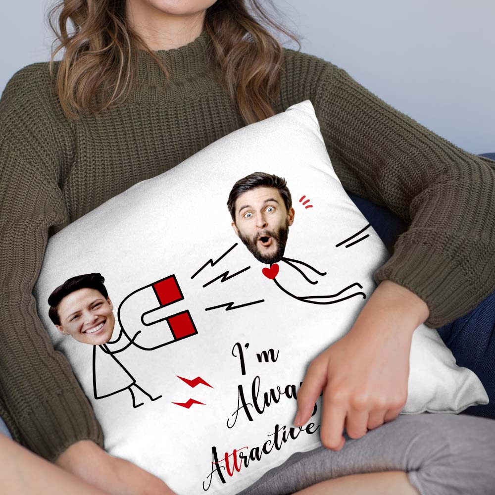 Matchmaker Personnalisé Visage Oreiller Absorbeurs De Fer Couple Personnalisé Photo Et Texte Jeter Oreiller Saint Valentin Cadeau - MiniMe Pillow