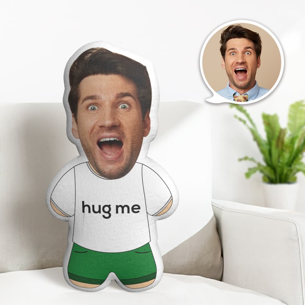 Mignon Minime Coussin Personnalisé Visage Cadeaux Personnalisé Photo Minime Oreiller Hug Me Pour Garçon - MiniMe Pillow