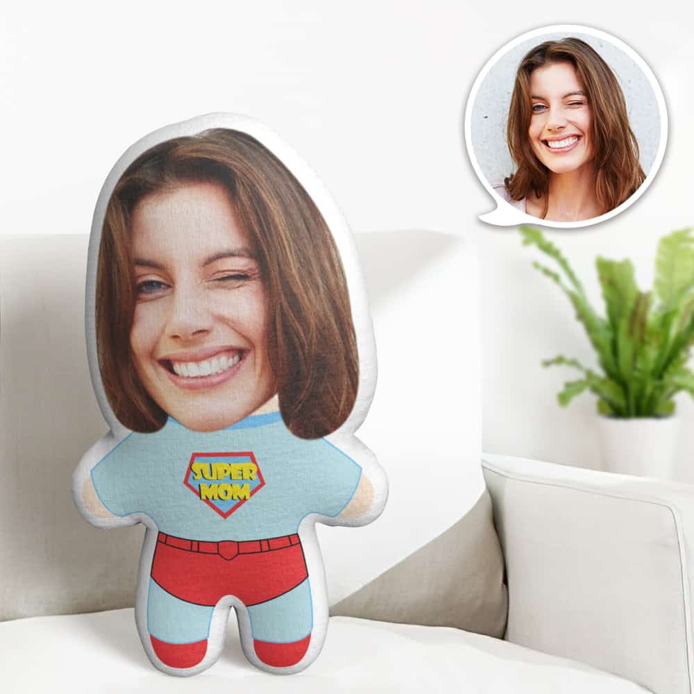 Super Maman Minime Jeter Oreiller Personnalisé Visage Oreiller Personnalisé Mignon Minime Oreiller Cadeaux - MiniMe Pillow