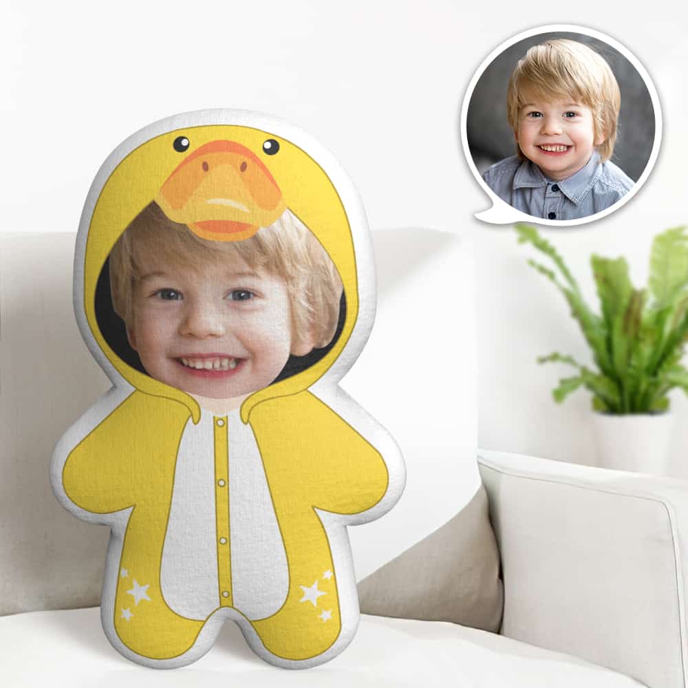 Mignon Jaune Canard Minime Jeter Oreiller Personnalisé Visage Cadeaux Personnalisés Photo Minime Oreiller Cadeaux - MiniMe Pillow