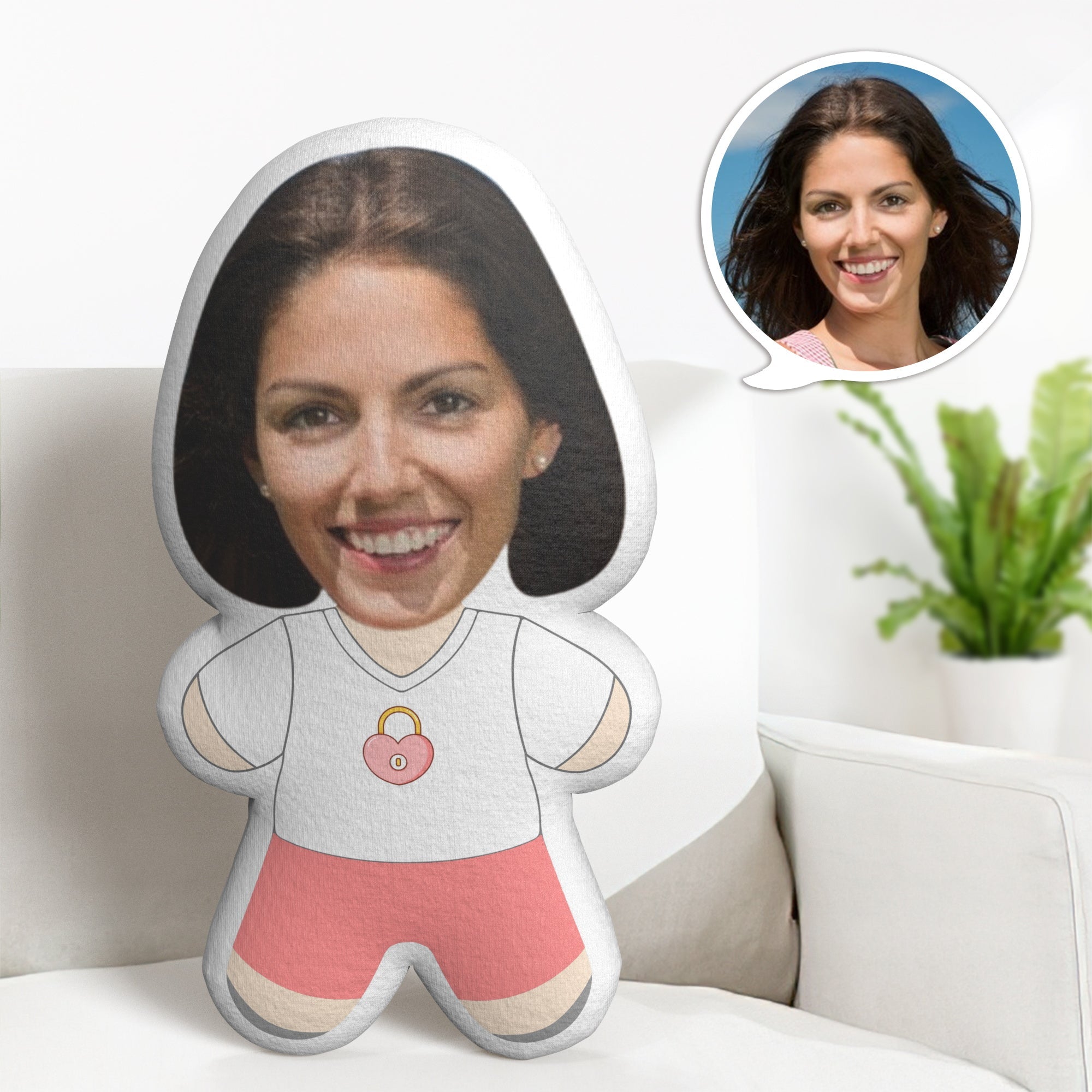 Cadeaux De La Saint-valentin Custom Love Lock Minime Coussin Personnalisé Minime Coussin Cadeaux - MiniMe Pillow