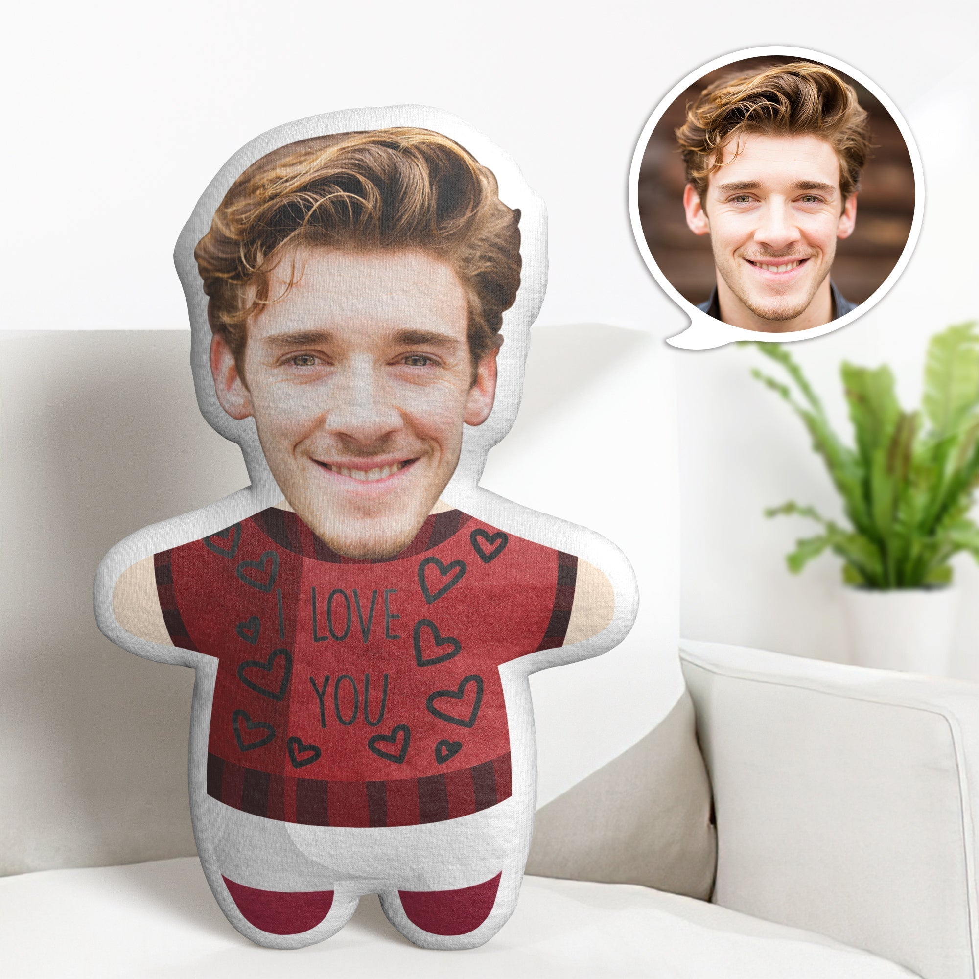 Cadeaux De Saint Valentin Minime Coussin Oreiller Visage Personnalisé Drôle Minime Oreiller Cadeaux - MiniMe Pillow