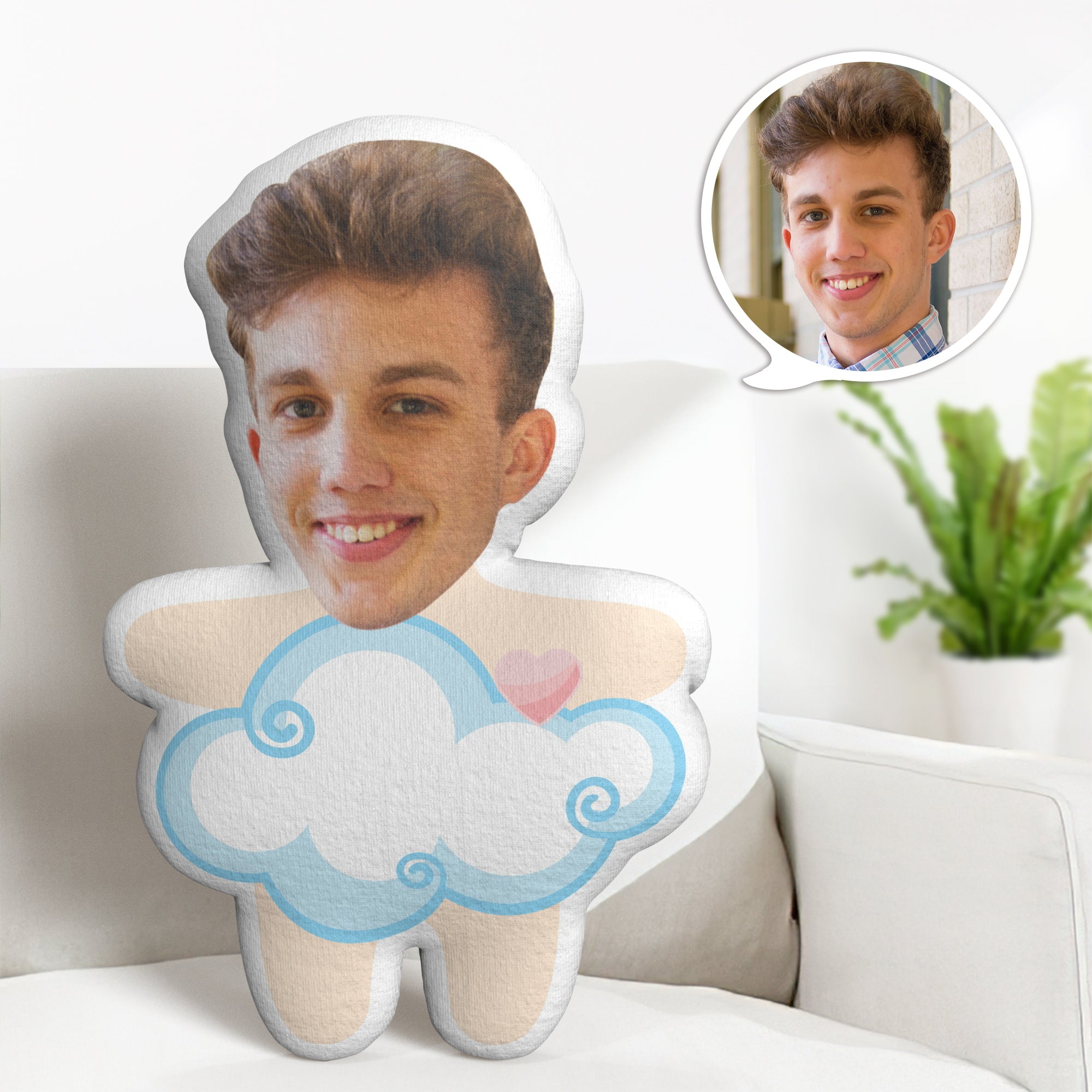 Visage Personnalisé Minime Jeter Oreiller Personnalisé Nuage Minime Oreiller Cadeaux Saint Valentin - MiniMe Pillow