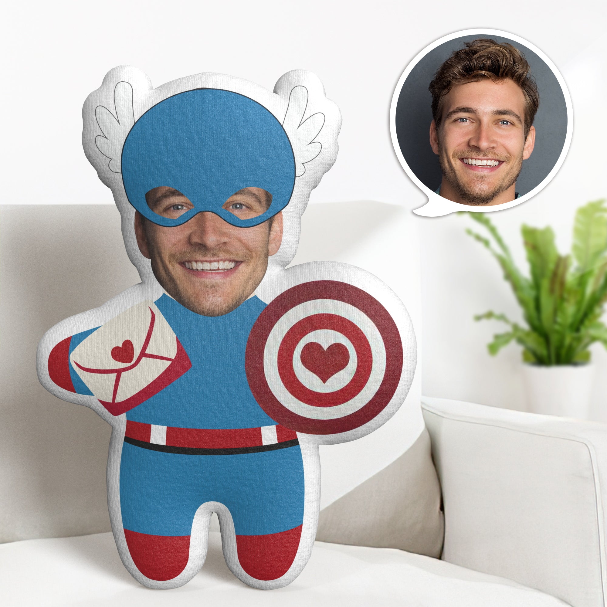 Cadeaux Personnalisés Captain America Minime Personnalisé Pour La Saint-valentin Coussin - MiniMe Pillow