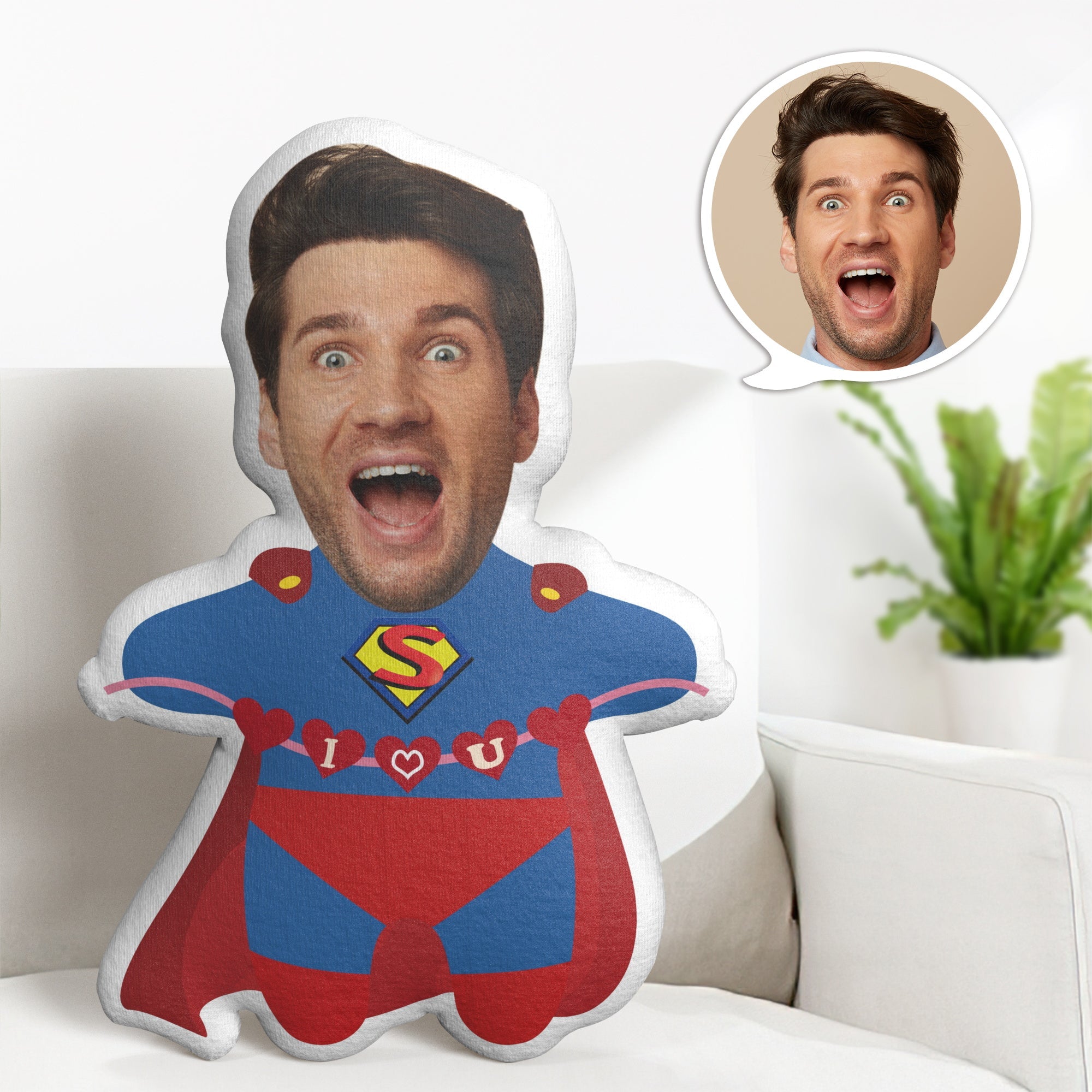 Cadeaux D'oreiller De La Saint-valentin Oreiller De Dessin Animé Personnalisé Cadeaux D'oreiller Superman Minime Personnalisés - MiniMe Pillow