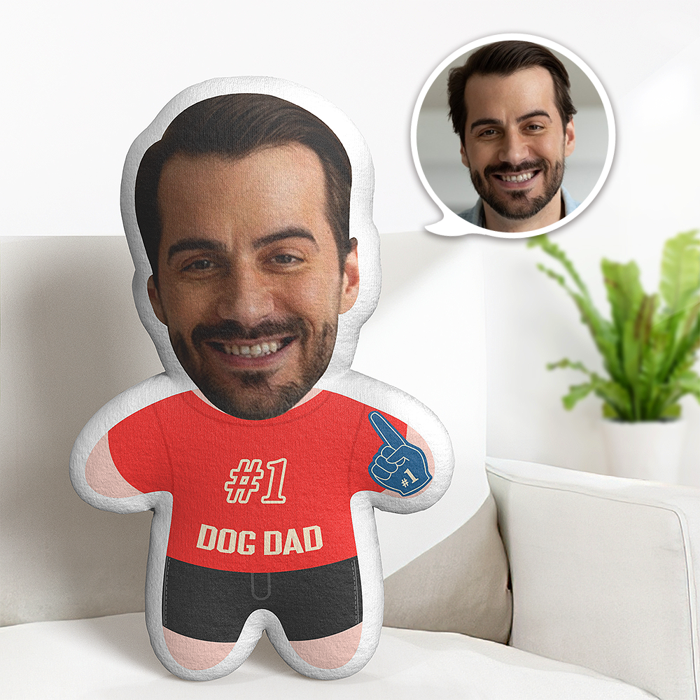 Meilleur Chien Papa Minime Teddy Oreiller Visage Personnalisé Personnalisé Photo Minime Poupée - MiniMe Pillow