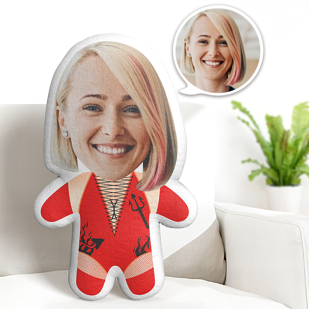 Rouge Sexy Uniforme Minime Teddy Oreiller Visage Personnalisé Photo Personnalisée Poupée Minime - MiniMe Pillow