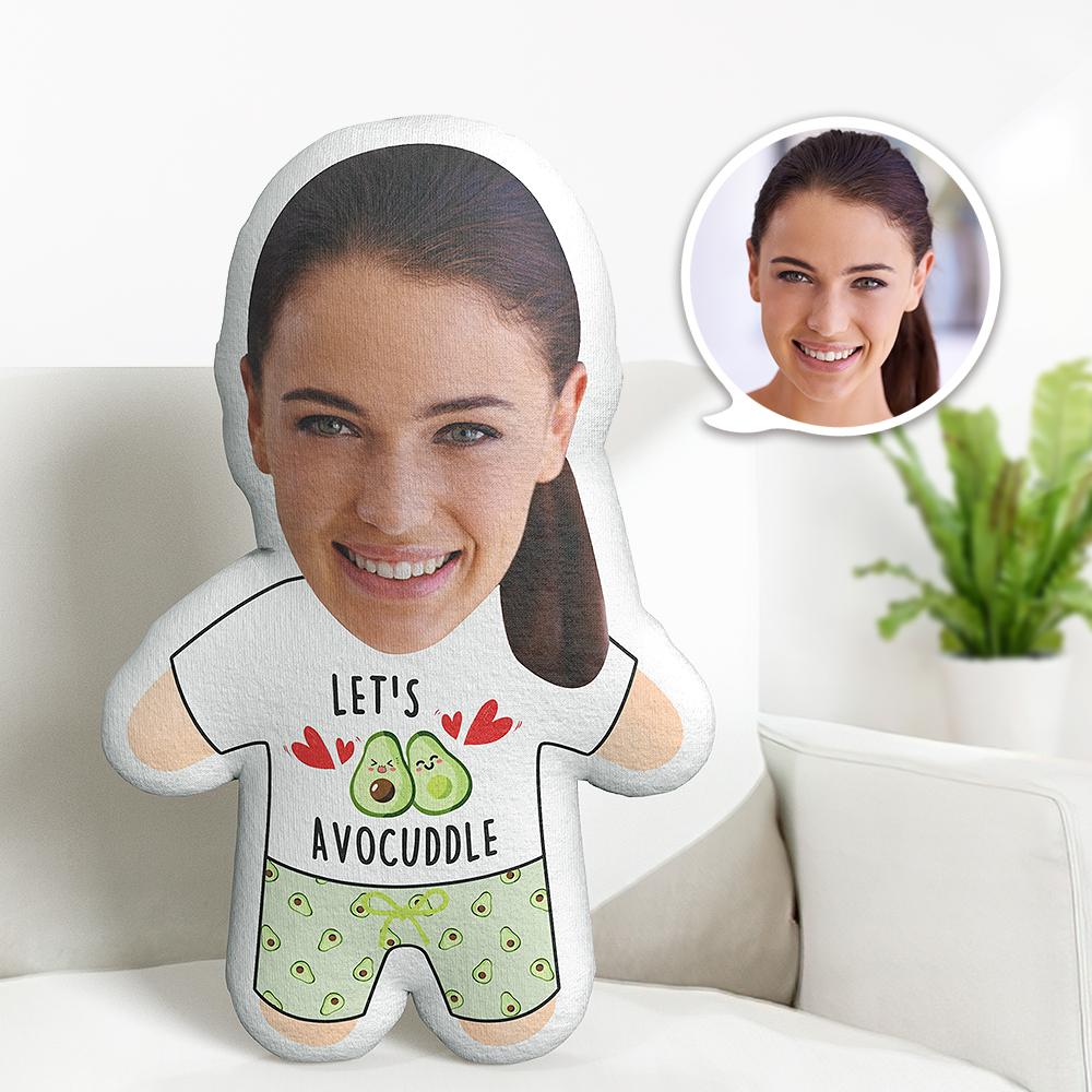 Let's Avocuddle Minime Teddy Pillow Visage Personnalisé Photo Personnalisée Minime Doll - MiniMe Pillow