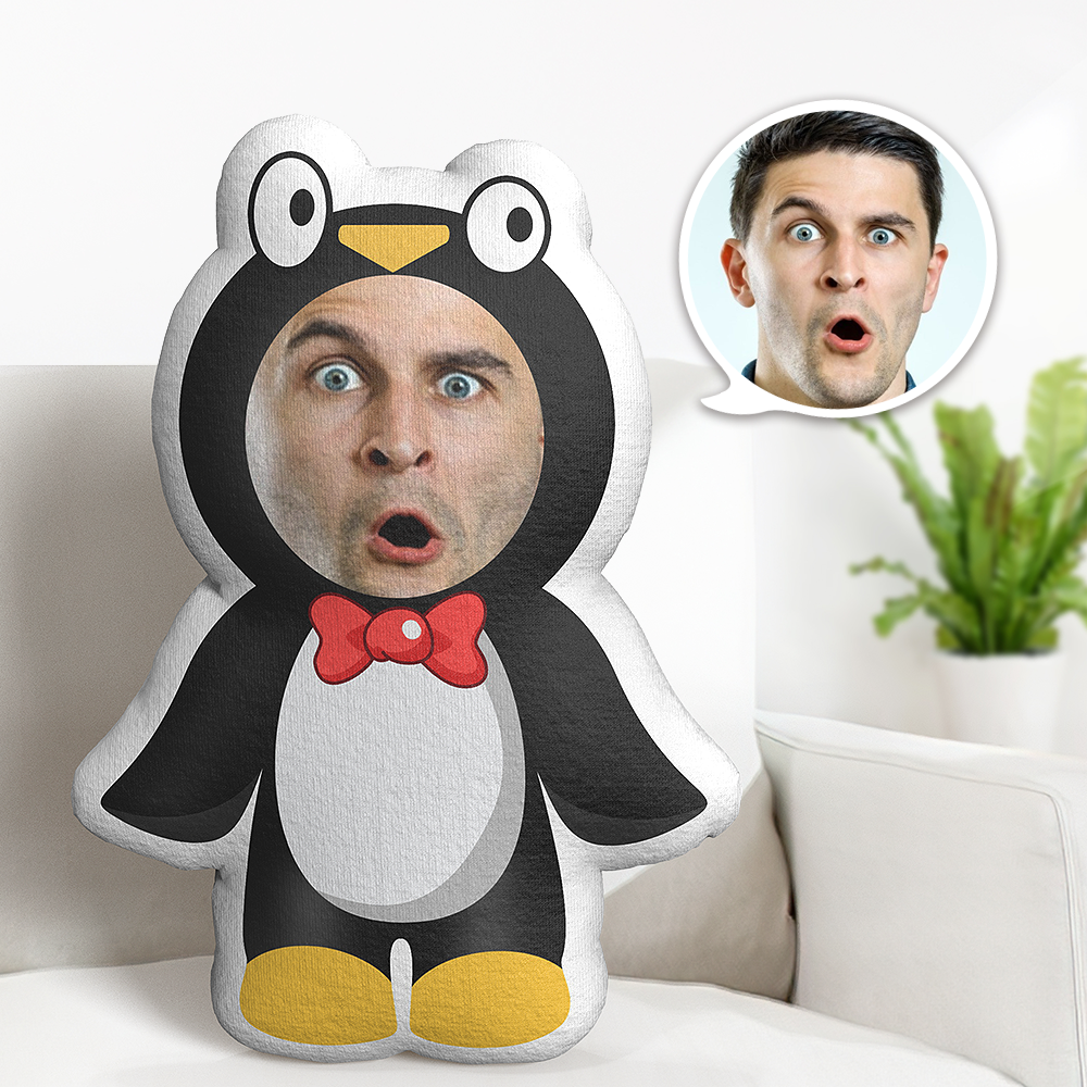 Pingouin Bébé Minime Teddy Oreiller Visage Personnalisé Photo Personnalisée Poupée Minime - MiniMe Pillow