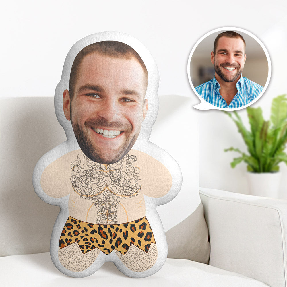 Homme Des Cavernes Personnalisé Visage Minime Teddy Oreiller Personnalisé Photo Minime Poupée