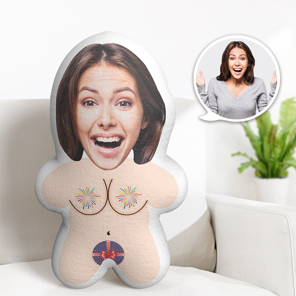 Visage Personnalisé Peluche Poupée Sexy Corps Féminin Oreiller Minime Cadeaux D'anniversaire Pour Lui - MiniMe Pillow