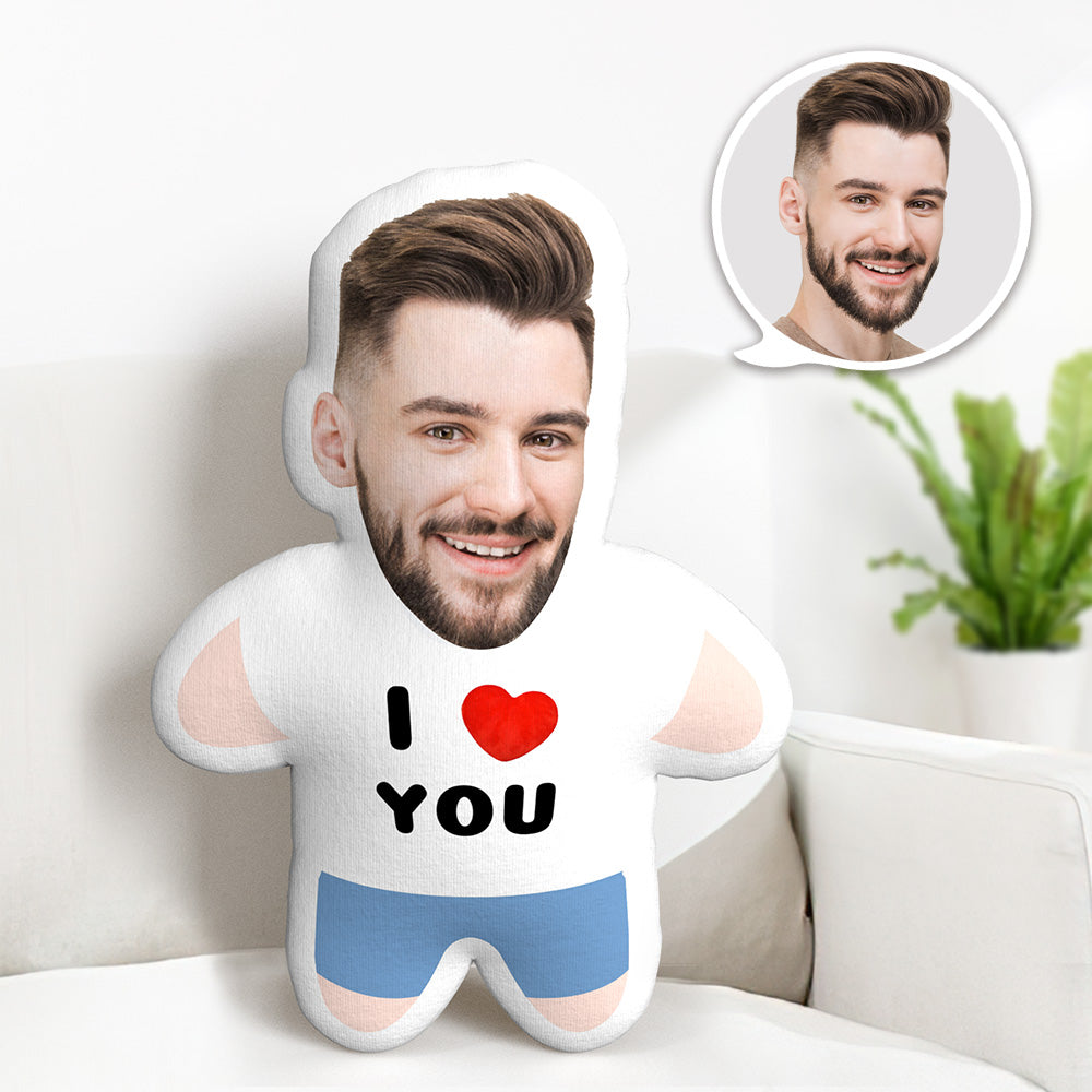 Je T'aime Coussin Minime Cadeaux Visage Personnalisés Oreiller Minime Photo Personnalisé - MiniMe Pillow