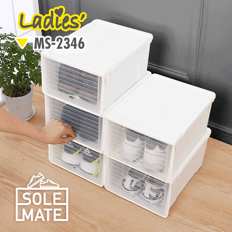 HOUZE Sliding Lid 'Ladies' Shoe Box (Pack of 4) - HOUZE - The Homeware Superstore