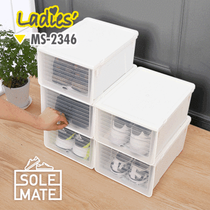SoleMate Sliding Lid Ladies Shoe Box Pack of 4