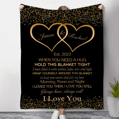 Personalised Couple Blanket Customised 2 Names Blanket Valentine's Day Anniversary Gift for Couples-Jessemade AU