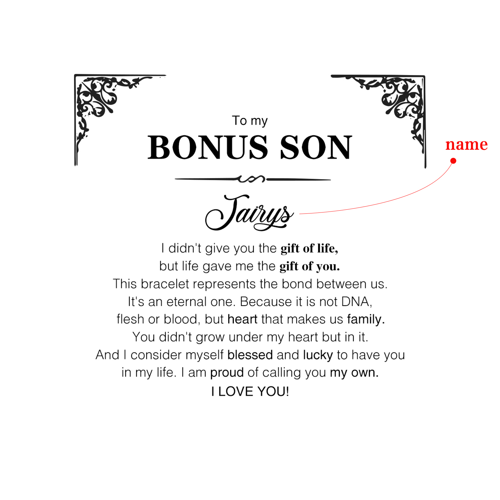 To My Son Bracelet Personalised Name Message Card Braided Leather Bracelet Gift for Son - I Am Proud Of Calling You My Own-Jessemade AU