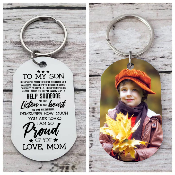 To My Son Keyring Custom Photo Keychain "I Am So Proud Of You" Personalised Gifts For Son-Jessemade AU