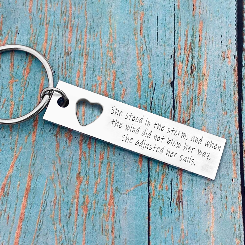 She Stood In The Storm, Personalised Keychain Custom Names Gifts For Mom-Jessemade AU