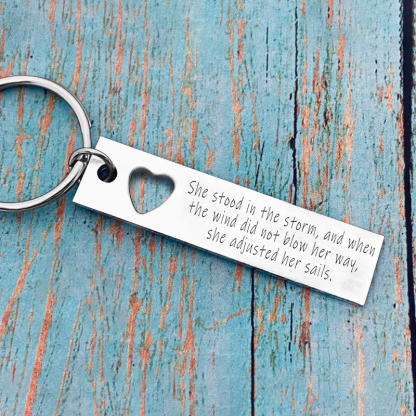 She Stood In The Storm, Personalised Keychain Custom Names Gifts For Mom-Jessemade AU