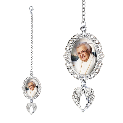 Personalised Graduation Tassel  Memorial Charm Custom 1 Photo Charm with Angel Wings