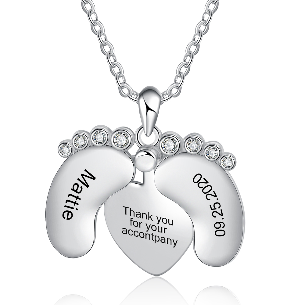 Heart Personalised Baby foot Necklace-Jessemade AU