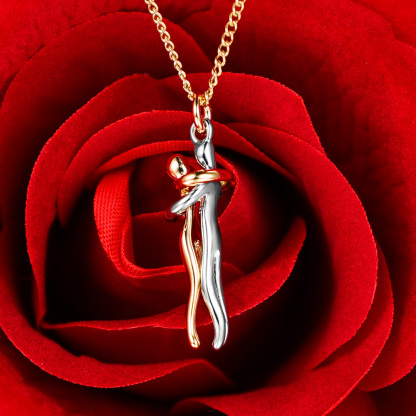 Couple Hug Necklace Valentine's Day Gifts for Couple-Jessemade AU