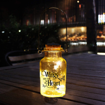 Memorial Jar Night Light - Your Wings Were Ready But My Heart Not - LED Lamp-Jessemade AU