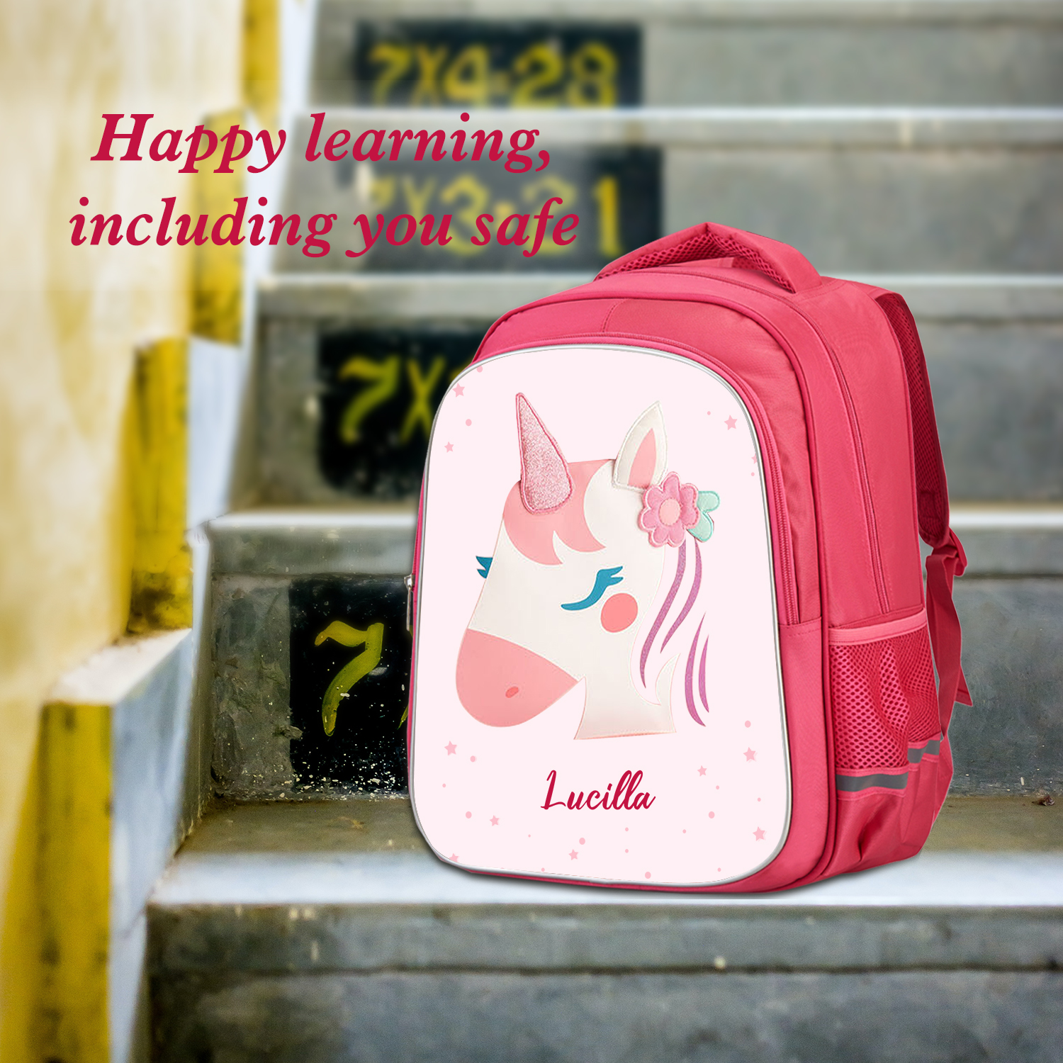 Girls Backpack for School Custom Name Unicorn Backpack Kids Travel Day Bag-Jessemade AU