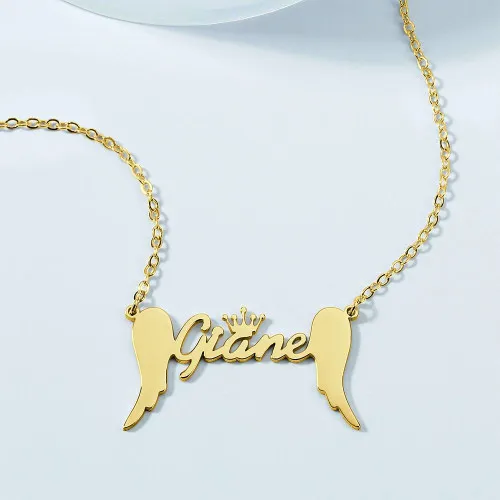 Personalised Wings Necklace Custom 1 Name Necklace Gift For Her-Jessemade AU