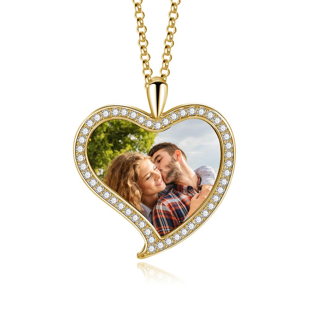 Personalised Heart Necklace Custom 1 Photo Necklace Gifts For Her-Jessemade AU