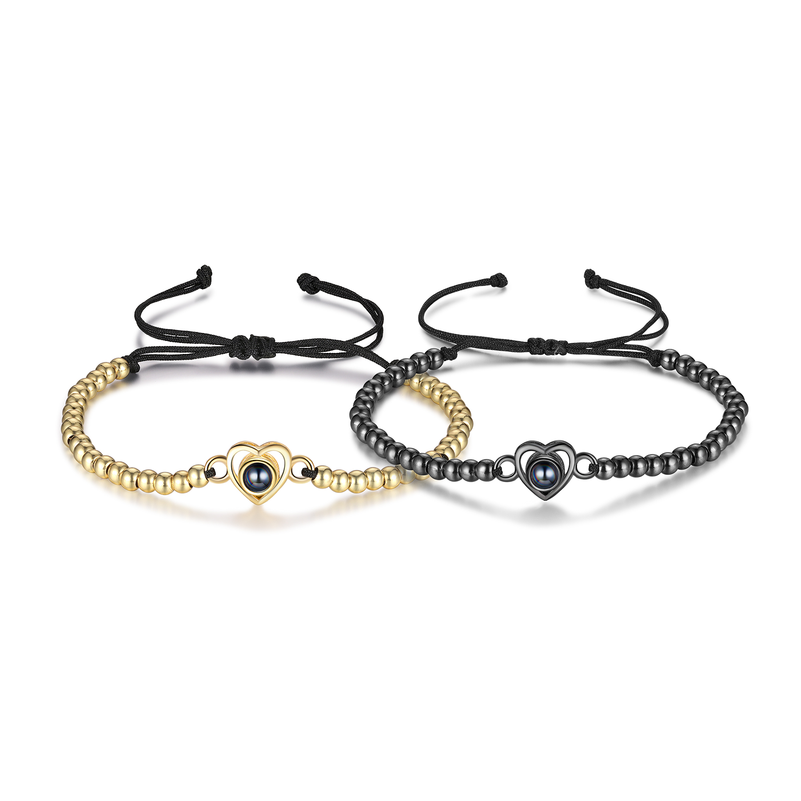 2 PCS Personalised Couple Projection Bracelet Customised 1 Photo Adjustable Bracelet Special Gift For Her/Him-Jessemade AU